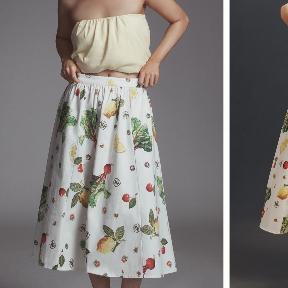 The Jacie Poplin Printed Midi Skirt by Maeve only wore once - Picture 3 of 8